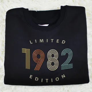 Limited Edition 1982 Embroidered Sweatshirt – Black