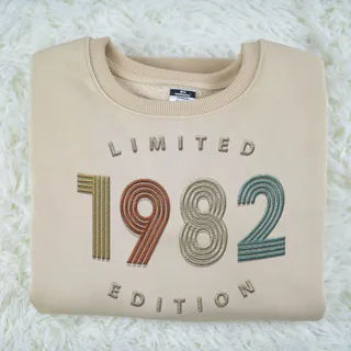 Limited Edition 1982 Embroidered Sweatshirt – Khaki