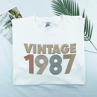Vintaged 1987 Embroidered T-Shirt – White