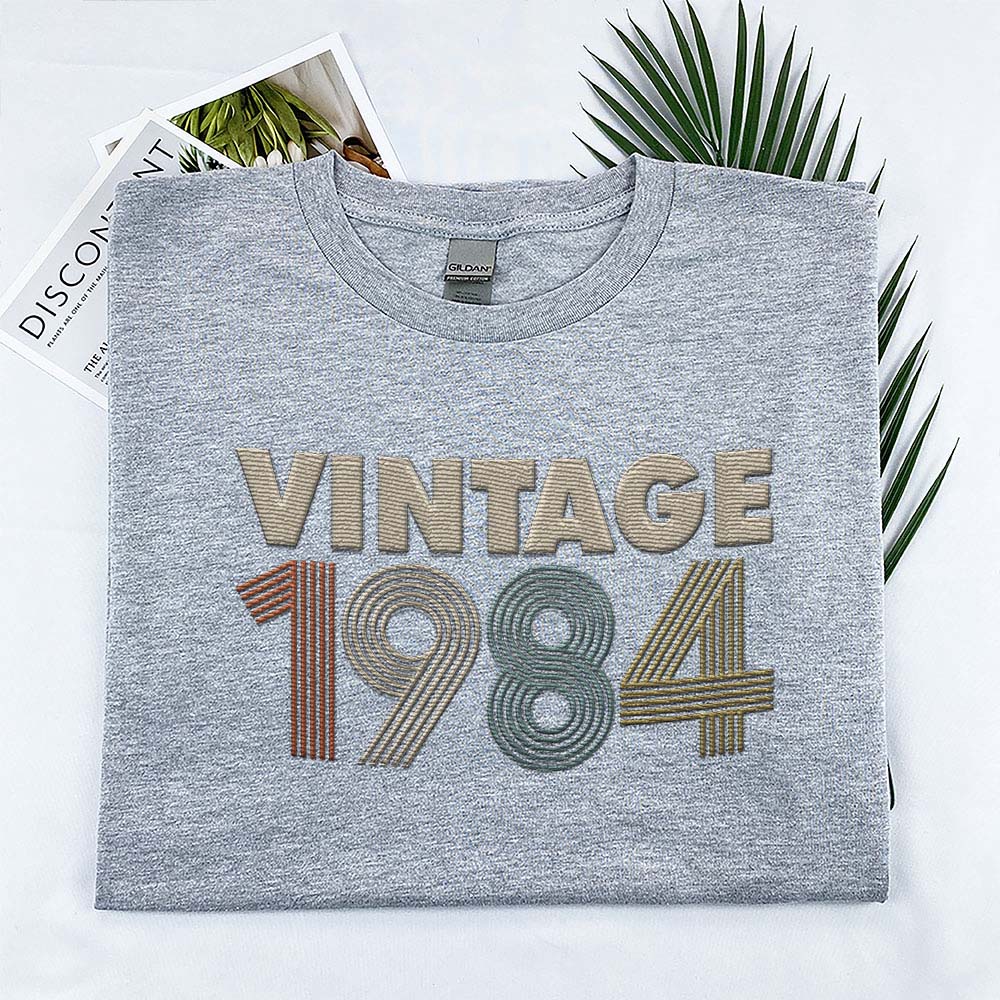 Vintaged 1984 Embroidered T-Shirt - variant image 1