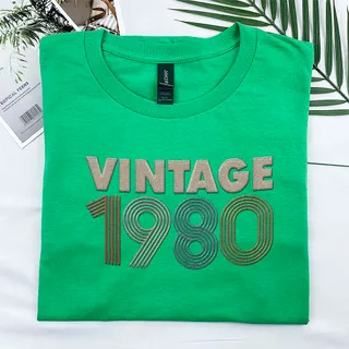 Vintaged 1980 Embroidered T-Shirt – Irish Green