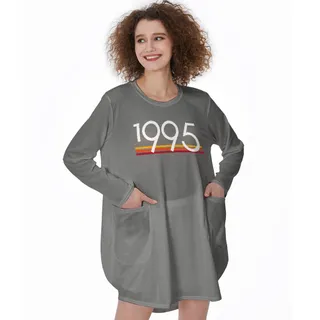 Best 1995 Birthday Pocket Dress – Grey