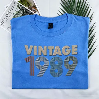 Vintaged 1989 Embroidered T-Shirt – Royal