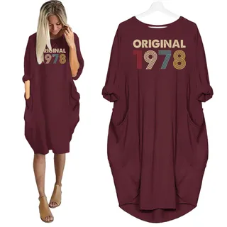 Original 1978 Birthday Pocket Dress – Red
