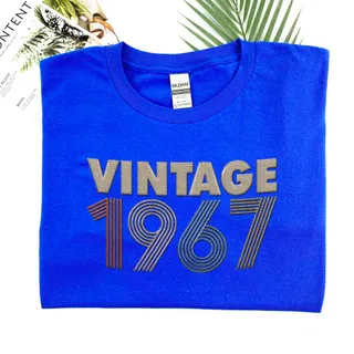 Vintaged 1967 Embroidered T-Shirt – Navy