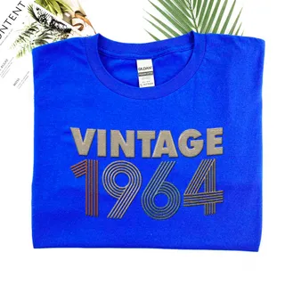 Vintaged 1964 Embroidered T-Shirt – Navy
