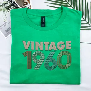 Vintaged 1960 Embroidered T-Shirt – Irish Green