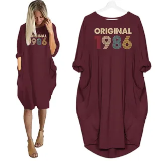 Original 1986 Birthday Pocket Dress – Red