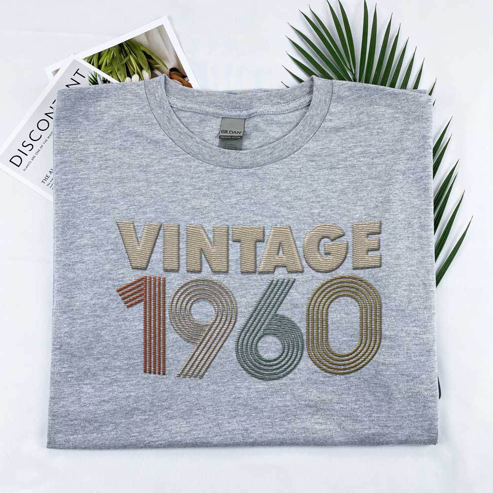 Vintaged 1960 Embroidered T-Shirt - variant image 1