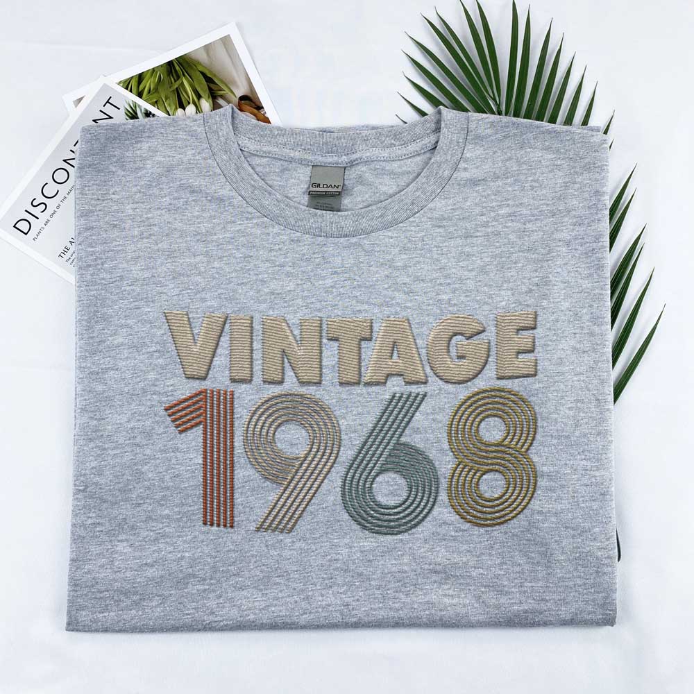 Vintaged 1968 Embroidered T-Shirt - variant image 1