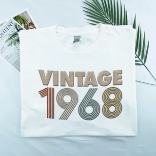 Vintaged 1968 Embroidered T-Shirt – White
