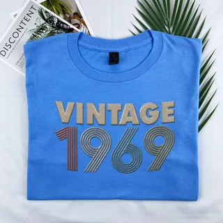 Vintaged 1969 Embroidered T-Shirt – Royal