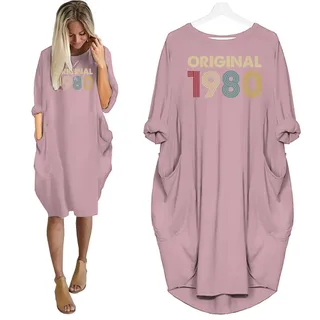 Original 1980 Birthday Pocket Dress – Pink