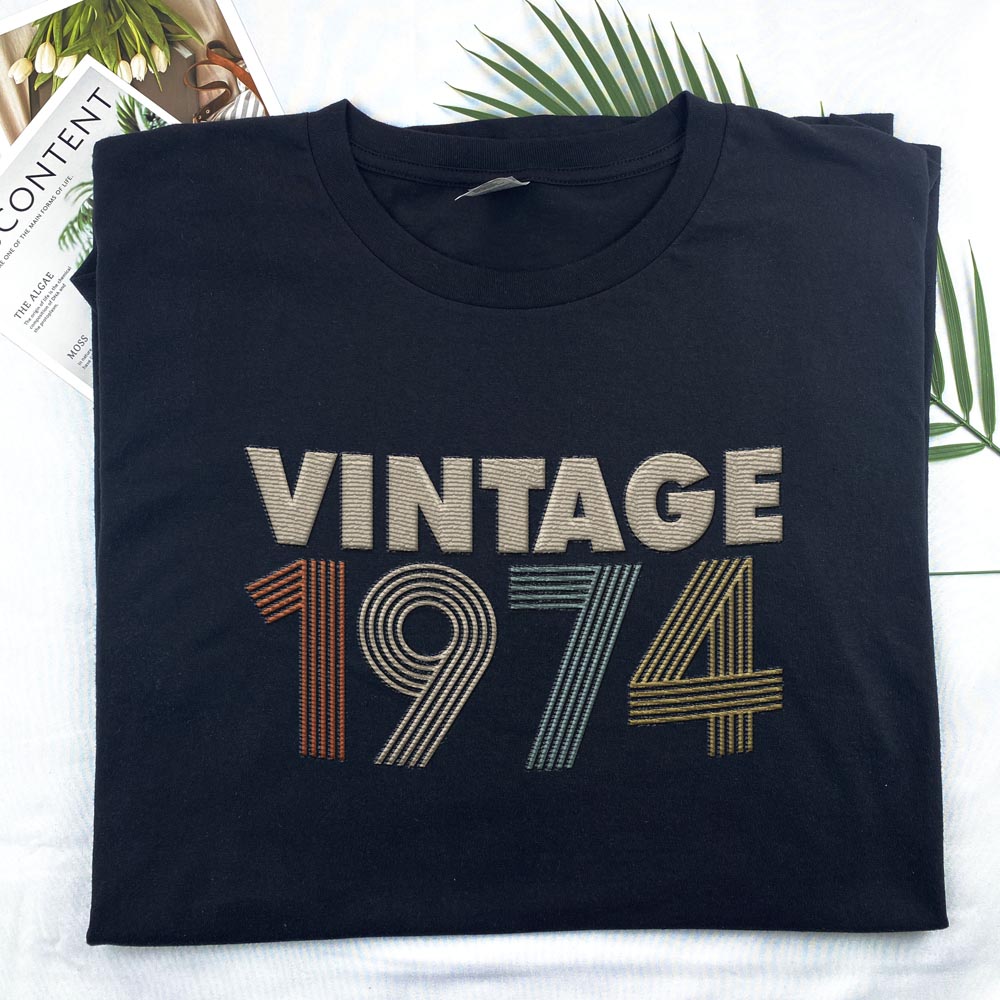 Vintaged 1974 Embroidered T-Shirt - variant image 1