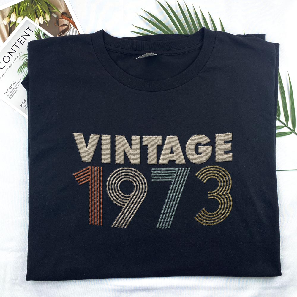 Vintaged 1973 Embroidered T-Shirt - variant image 1
