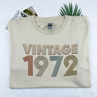 Vintaged 1972 Embroidered T-Shirt – Khaki