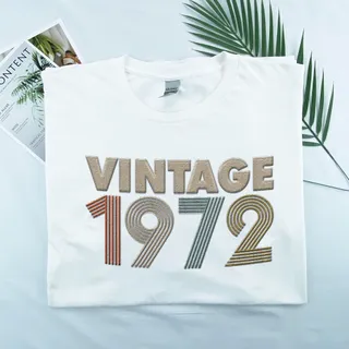 Vintaged 1972 Embroidered T-Shirt – White