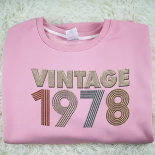Vintaged 1978 Embroidered Sweatshirt – Pink