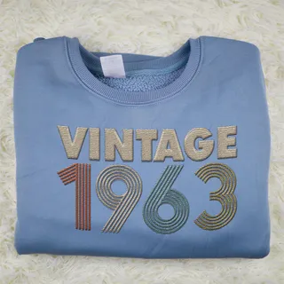 Vintaged 1963 Embroidered Sweatshirt – Blue
