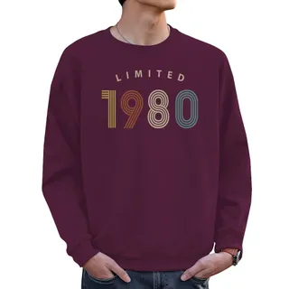 Limited 1980 Birthday Sweatshirt For Men Women – Maroon