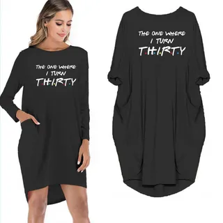 The One Where I Turn Thirty Pocket Dress – Black
