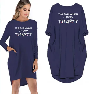 The One Where I Turn Thirty Pocket Dress – Blue