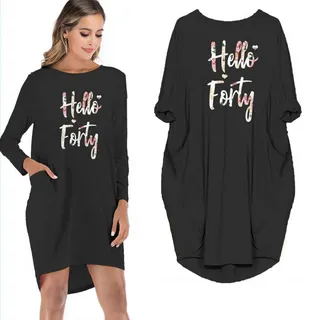 Hello Forty Pocket Dress – Black