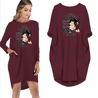 I Am A May Girl Pocket Dress – Red