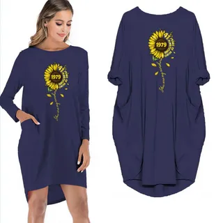 1979 41 Years Of Being Awesome You Are My Sunshine Vintage Pocket Dress – Blue