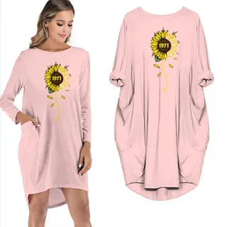 1971 49 Years Of Being Awesome You Are My Sunshine Vintage Pocket Dress – Pink