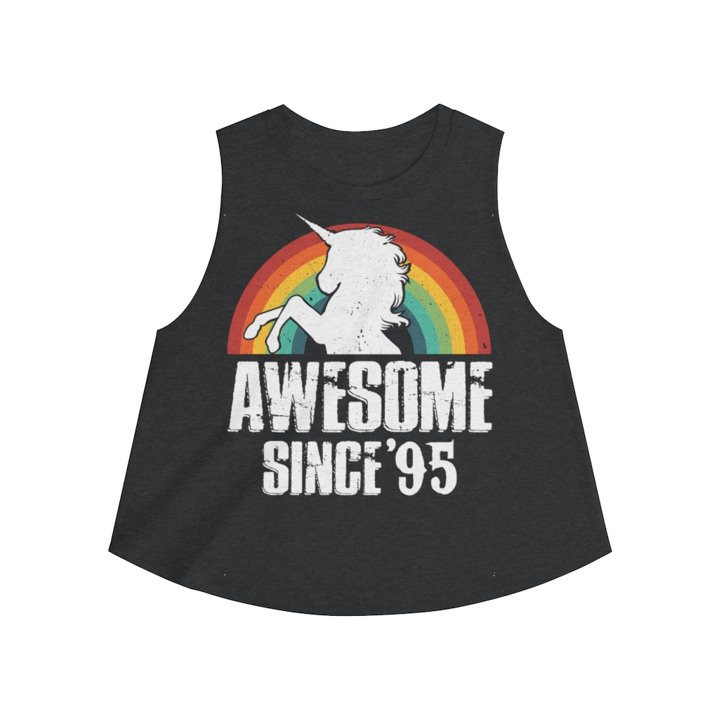 25th Birthday Gift Ideas For Girls| 25th Unicorn Birthday Shirts Awesome Since 1995 - Women's Crop top - variant image 1