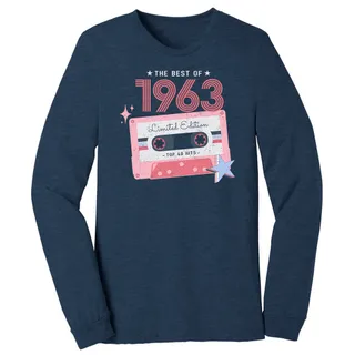 The Best Of 1963 Birthday Long Sleeve T-Shirt – Navy