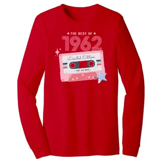 The Best Of 1962 Birthday Long Sleeve T-Shirt – Red