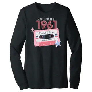 The Best Of 1961 Birthday Long Sleeve T-Shirt – Dark Grey Heather
