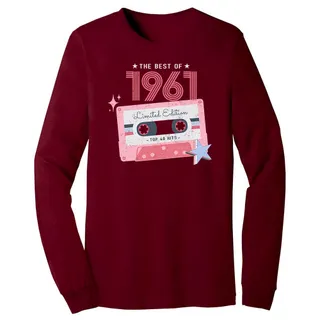 The Best Of 1961 Birthday Long Sleeve T-Shirt – Cardinal