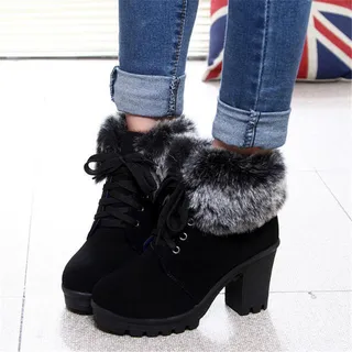 Lynne™ Fur Winter Boots For Women – Black