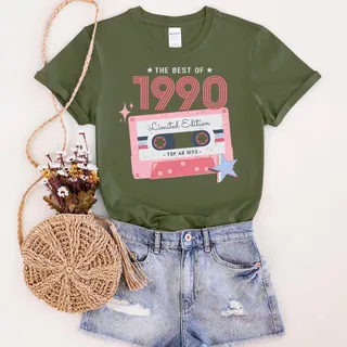 The Best Of 1990 Birthday T-Shirt – Military Green