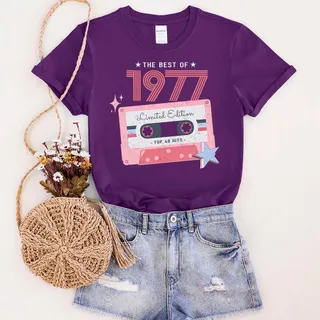 The Best Of 1977 Birthday T-Shirt – Purple