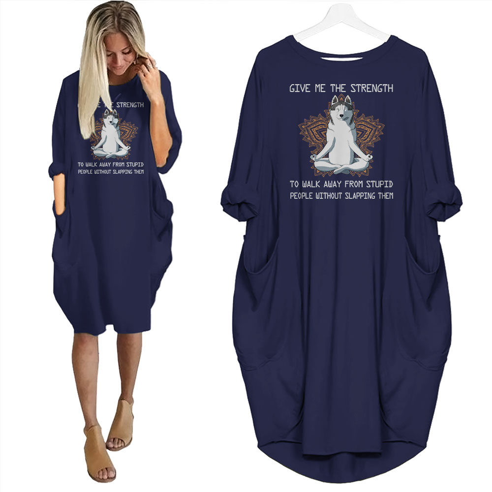 Siberian Husky Print Pocket Dress Funny Saying For Dog Lovers - variant image 1