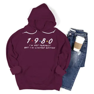 Not Perfect But Limited 1980 Birthday Hoodie – Maroon