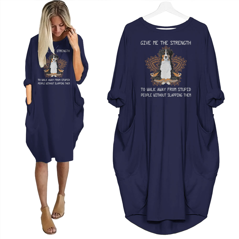 Australian Shepherd Dog Print Pocket Dress Funny Saying - variant image 1