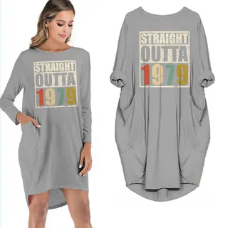 Straight Outta 1979 Limited Edition Pocket Dress – Grey