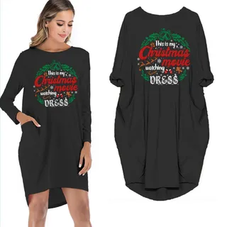 This Is My Christmas Movie Watching Dress – Black