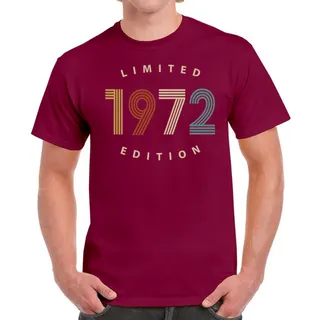 Limited Edition 1972 Birthday T-Shirt For Men Women – Maroon
