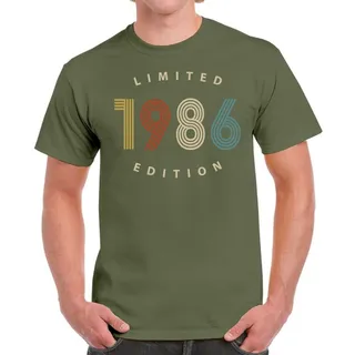 Limited Edition 1986 Birthday T-Shirt For Men Women – Military Green