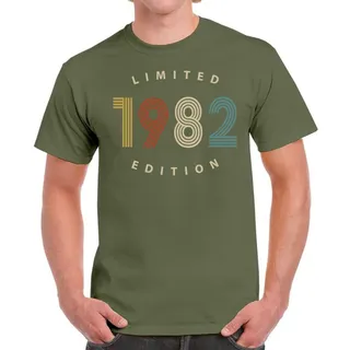 Limited Edition 1982 Birthday T-Shirt For Men Women – Military Green