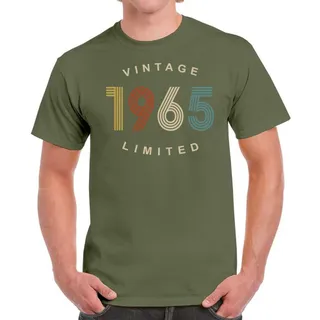 Vintage Limited 1965 Birthday T-Shirt For Men Women – Military Green