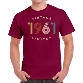 Vintage Limited 1961 Birthday T-Shirt For Men Women – Maroon