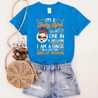 I'm A July  Girl Birthday T-Shirt – Royal