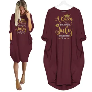 I'm July Queen Birthday Pocket Dress – Red